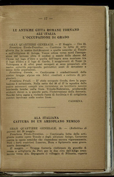 Il diario della nostra guerra : bollettini ufficiali dell'esercito e della marina